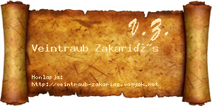 Veintraub Zakariás névjegykártya